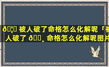 🦁 被人破了命格怎么化解呢「被人破了 🌸 命格怎么化解呢图片」